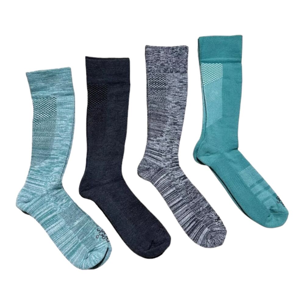 NWT TOMMIE COPPER Over-the-Calf Compression Socks 4-Pack Unisex Size Medium Gray